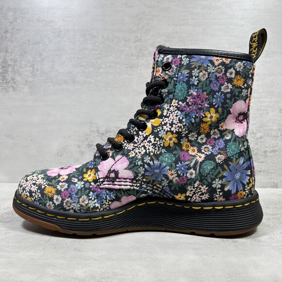 Dr Martens Newton Floral Canvas Lace Up Boots - Women's Size 6 - Multicolor - Picture 5 of 10
